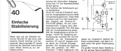Einfache Stabilisierung (bis 1A, Spannungsabfall 0,5-0,6V)