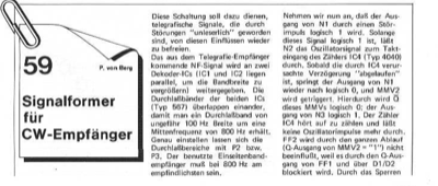 Signalformer für CW-Empfänger (Telegrafie, SSB)