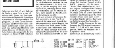 Steuerknüppel-Interface (Potentiometer-Stellung, 555)