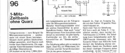 1-MHz-Zeitbasis ohne Quarz (mit Keramik-Filter)
