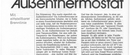 Aussen-Thermostat (Zentral-Heizung)