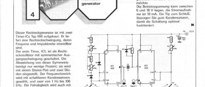 Rechteckgenerator (Frequenz-Pulsbreite einstellbar 2x555)