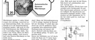 Automatische Reserve-Warnlampe (Glühfaden-Überwachung)