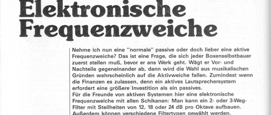 Frequenz-Weiche (für aktive Boxen)