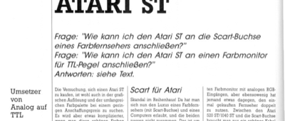 Farbe für Atari ST (Atari an SCART, TTL-Farbmonitor)