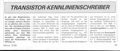 Transistor-Kennlinienschreiber