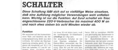 Akustischer TRIAC-Schalter (ähnlich Klatschschalter (220V))