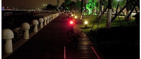 Laser am Fahrrad-Heck