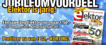 Jubileumvoordeel: een jaar lang Elektor voor maar 50 euro