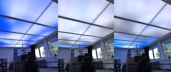 Plafondverlichting imiteert bewegende wolken