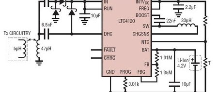 LTC4120: Drahtloser 400-mA-Energieempfänger