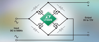 Ideal Diode Bridge Controller Minimizes Rectifier Heat & Voltage Loss