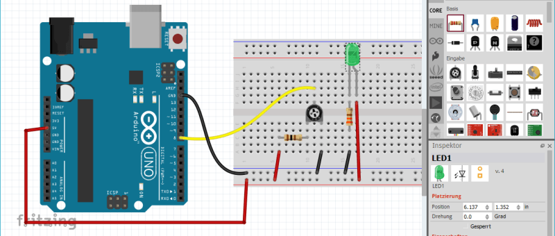 Breadboardansichten mit Fritzing