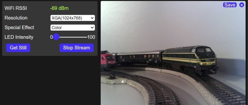 Modelleisenbahn mit Kamera