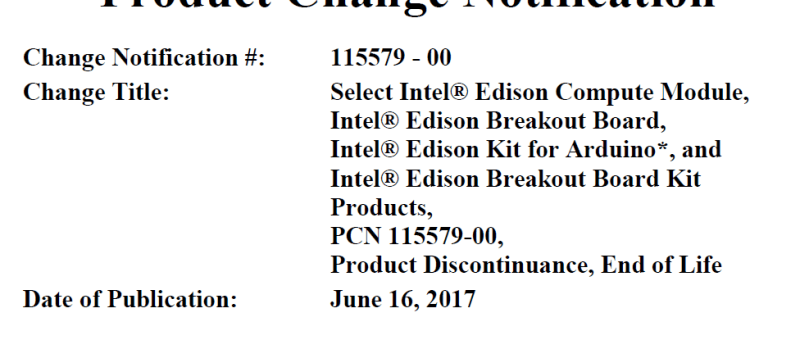Später Frühlingsputz bei Intel: Ende für Galileo, Edison, Joule & Recon Jet