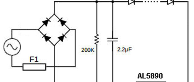Zweipolige Stromquelle zur LED-Versorgung bis 400 V