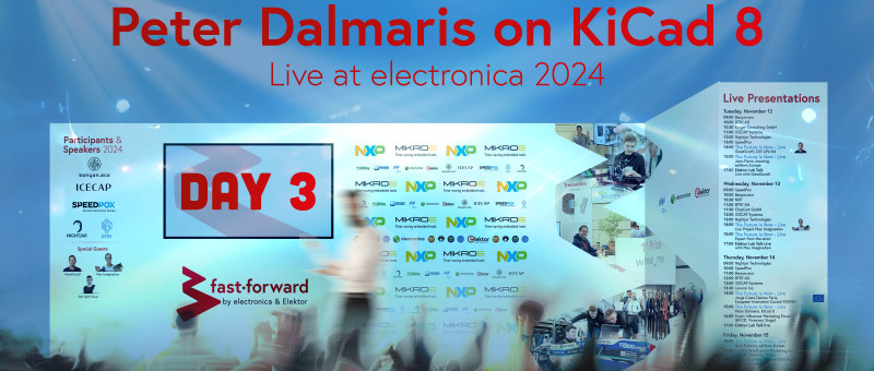 Live anschauen: Peter Dalmaris über KiCad 8 auf der electronica 2024