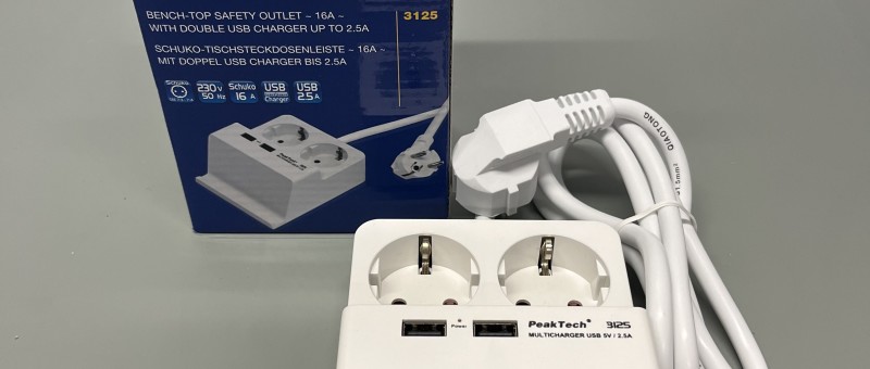 Power Strip with Safety Sockets and USB Charger
