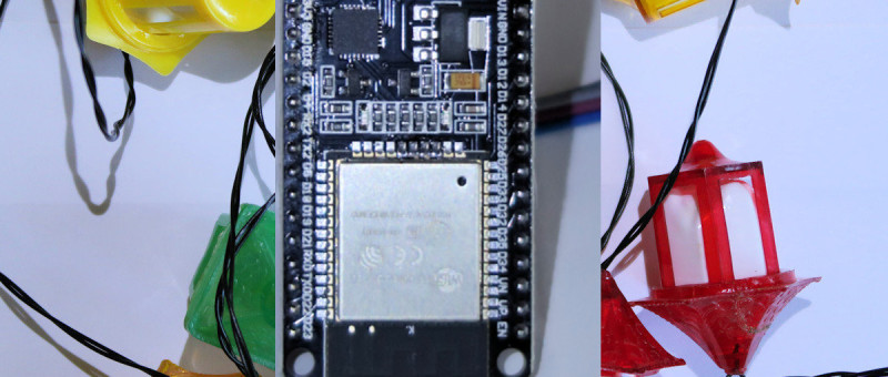 ESP32 with FreeRTOS driving some Christmas LED strings garlands