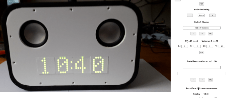 ESP32 clock - clock radio - internetradio / MP3 player - webcontrol 