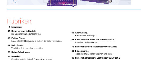 Inhalt Elektor September/Oktober 2020