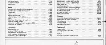 table des matières 1978