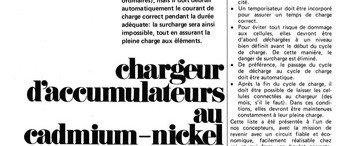 Chargeur d` accumulateurs au cadmium-nickel