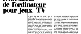 Réalisation de l`ordinateur pour jeux TV
