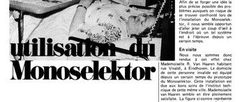 utilisation du Monoselektor