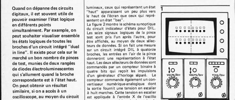 Seize états logiques sur un oscilloscope