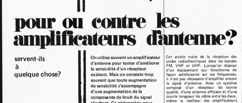Pour ou contre les amplificateurs d`antenne