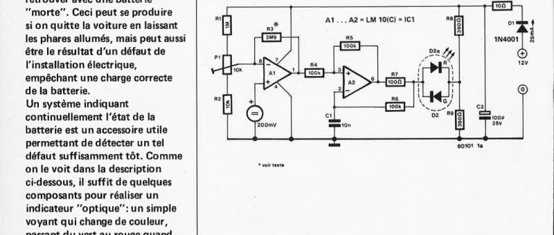 Indicateur de tension pour batterie de voiture