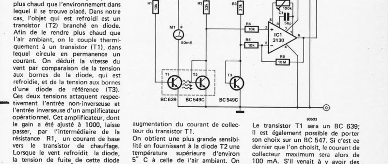 Détecteur de vent et anémomètre