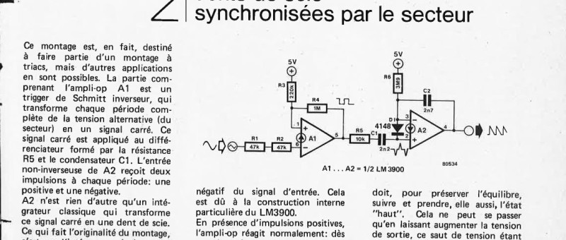 Dents de scie synchronisées par le secteur
