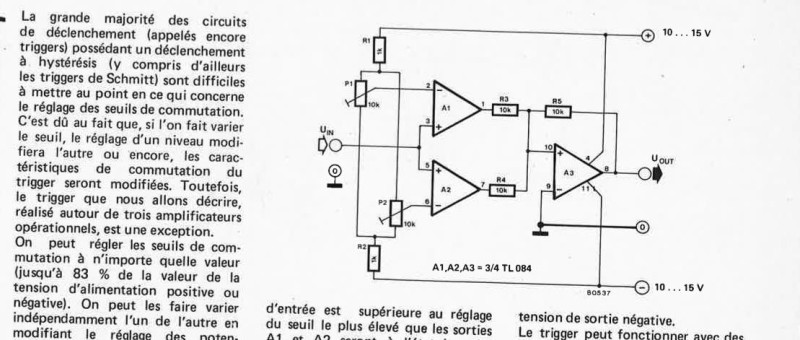 Trigger à seuils réglables