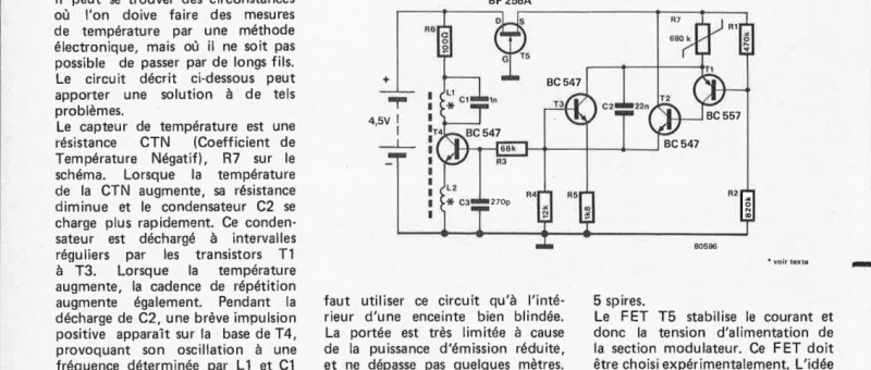 Emetteur de télémesure de température