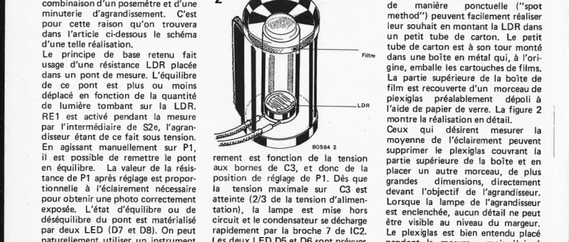 Posemètre et minuterie d`agrandissement