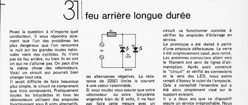 Feu arrière longue-durée