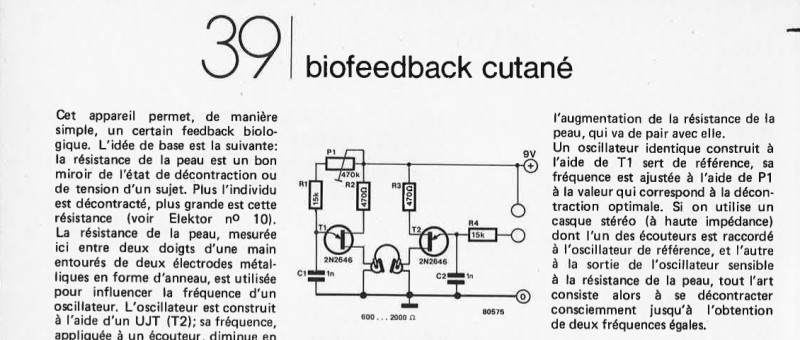 Biofeedback cutané