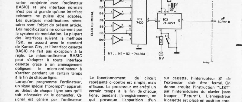 l`interface cassette pour le BASIC