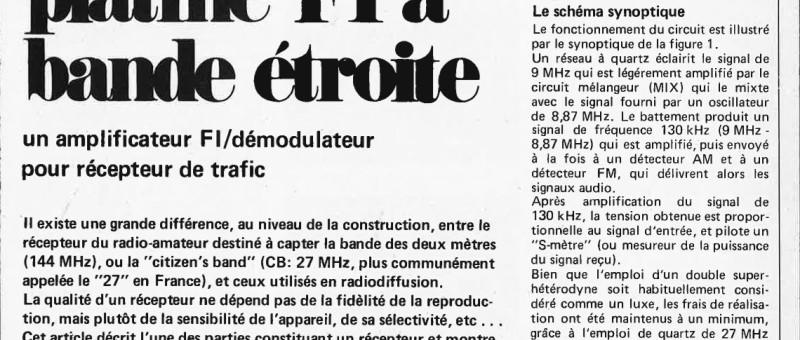 Platine FI a bande étroite
