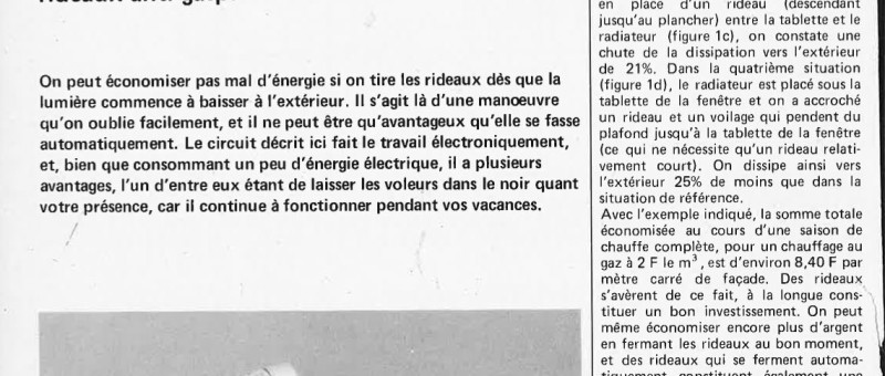 Commande automatique de fermeture de rideaux