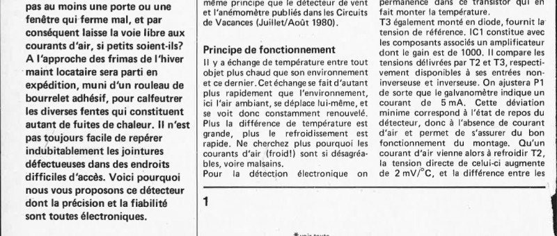 Détecteur de courants d`air