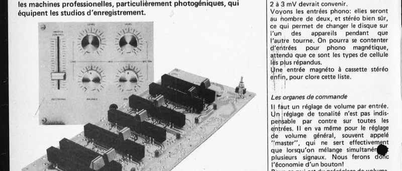 table de mixage stéréo