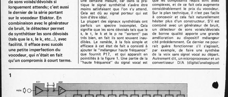 vocodeur: le détecteur de sons voisés/dévoisés