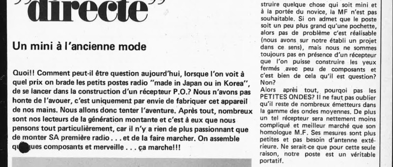 récepteur PO à amplification "directe"