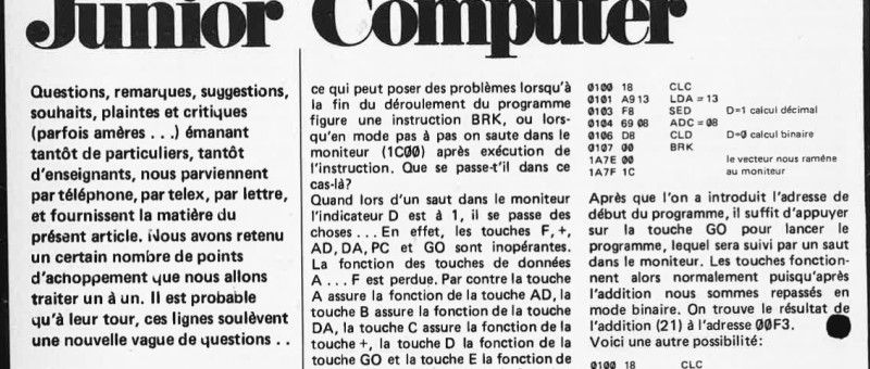 chronique du Junior Computer