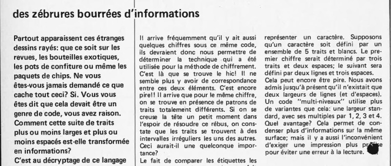 les codes à barres