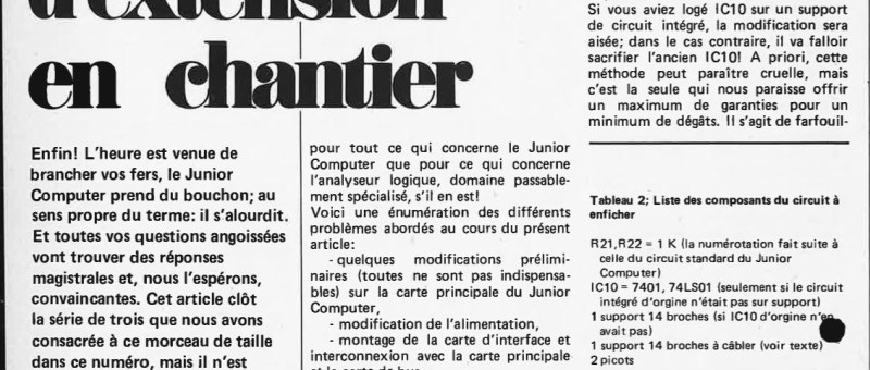 carte d`extension en chantier (le)