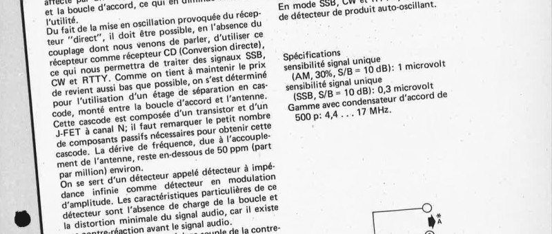récepteur OC pour AM, SSB, CW et RTTY simplifié